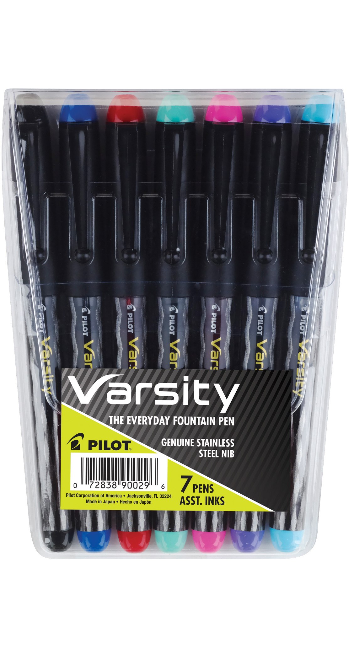 New In Box Pilot Varsity Black Ink Disposable Fountain Pen 90010 12 Pack