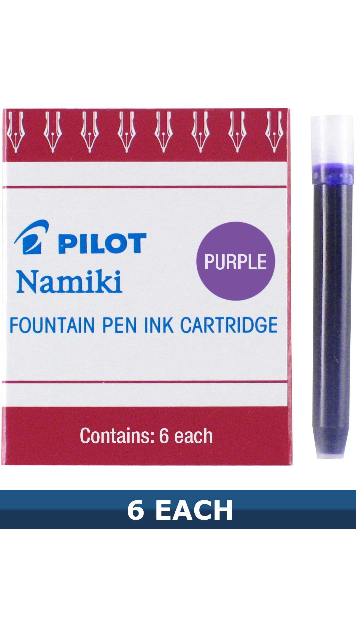 Blue Ink 2 Packs of 12 69101 Pilot Namiki IC100 Fountain Pen Ink Cartridge