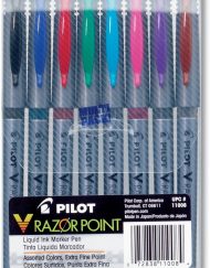 Pilot V Razor Point Pens Assorted 8-pack Pouch - 11008