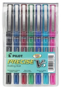 Pilot Pens Precise V5 Assorted 7-pack Pouch - 26015