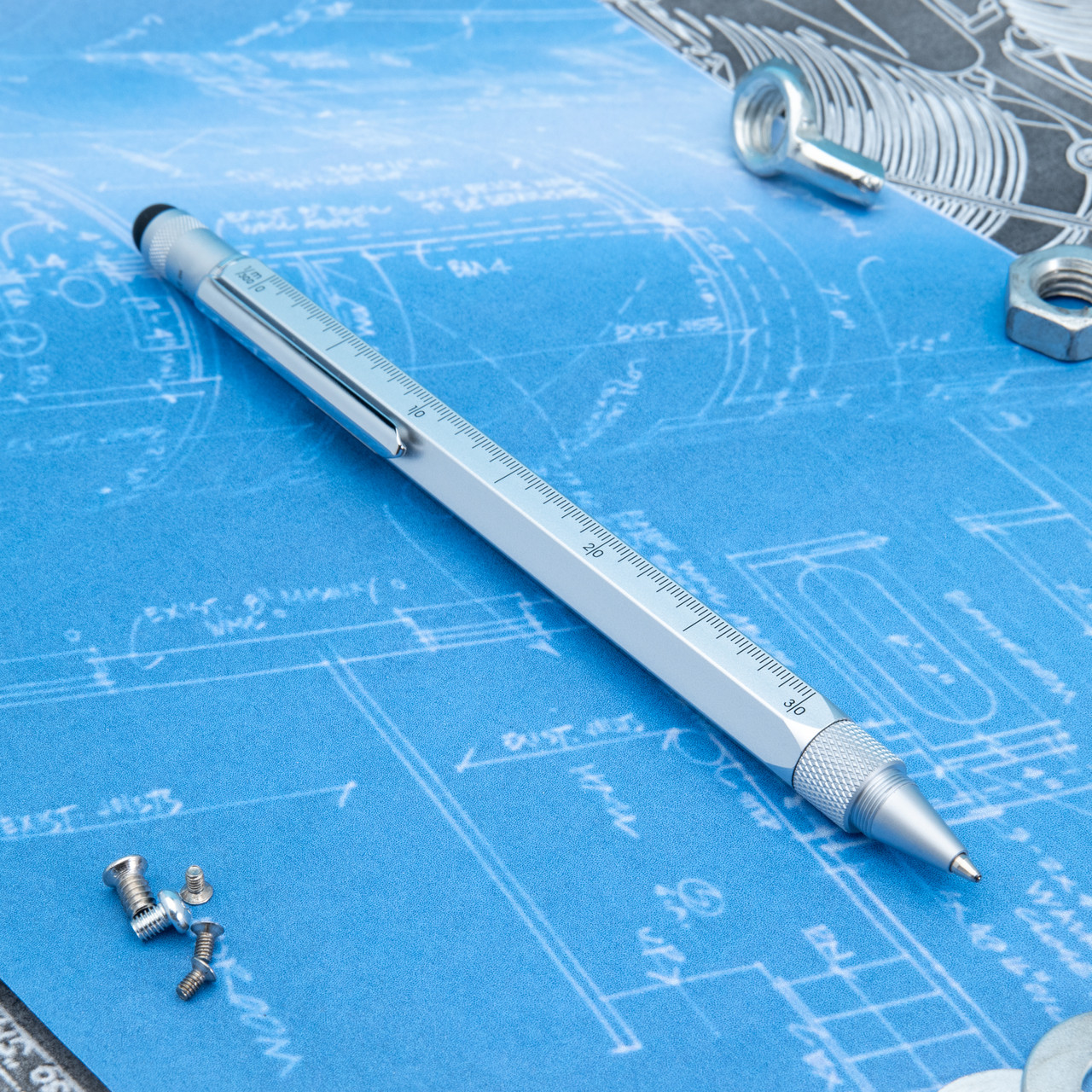 MONTEVERDE USA TOOL PEN SILVER BALLPOINT PEN