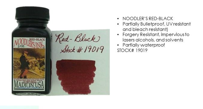 NOODLERS INK RED-BLACK ~ a true red-black ink color