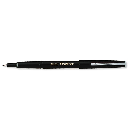 Pack of 1 Black Ink 11002 Pilot Fineliner Marker Pen Fine Fiber Tip 