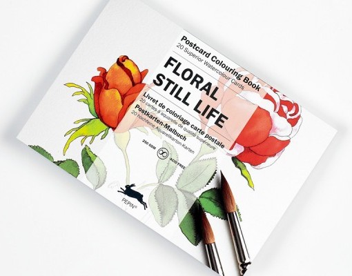 Pepin Artists' Postcard Colouring Book-Floral Still Life