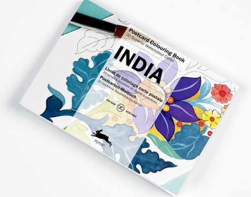 Pepin Artists' Postcard Colouring Book-India