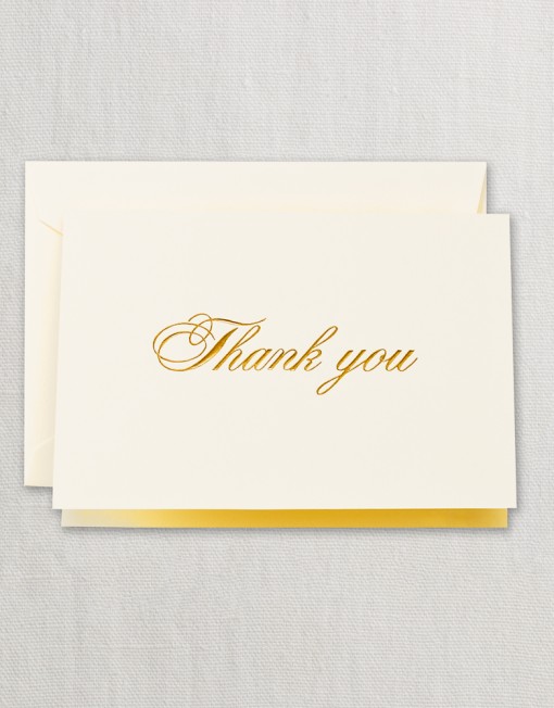 Gold Script Thank You Note