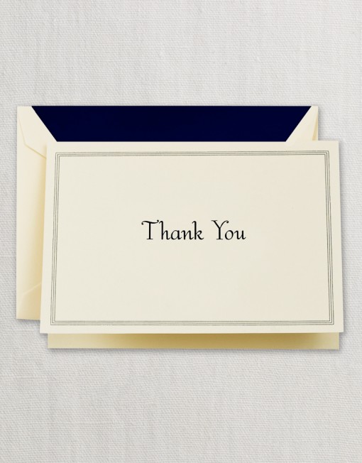 Regent Blue Triple Hairline Thank You Note