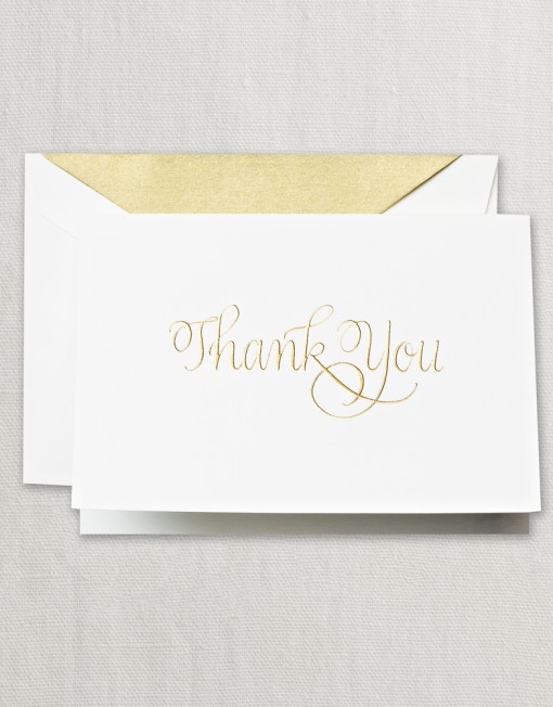 Hand Engraved Calligraphic Thank You Note
