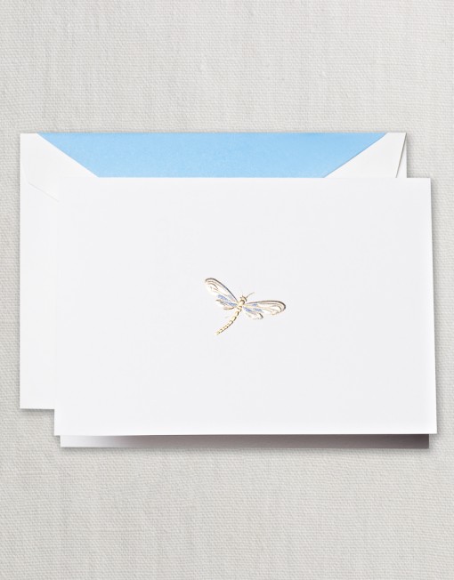 Crane Stationery Hand Engraved Dragonfly Note