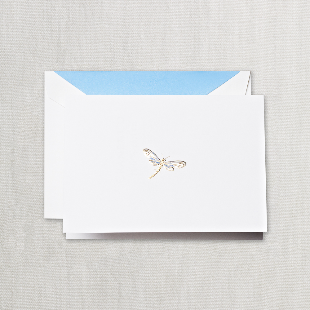 Crane /& Co Hand Engraved Dragonfly Note RF1403