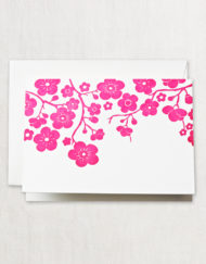 Letterpress Plum Blossom Note