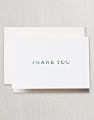 Letterpress Hunter Green Thank You Notes