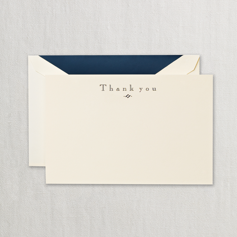 Navy Thank You Card - Crane Stationery