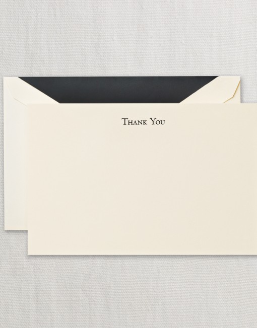 Black Hand Engraved Thank You Cards