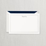 Navy Triple Hairline Thank You Card