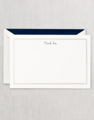 Navy Triple Hairline Thank You Card