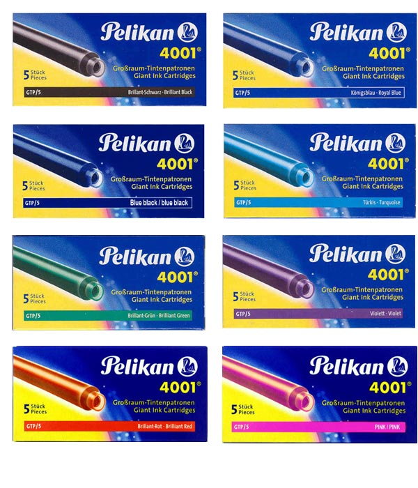 pick from 9 colors Refills for PELIKAN pen Details about   100 Fountain Pen Ink Cartridges 