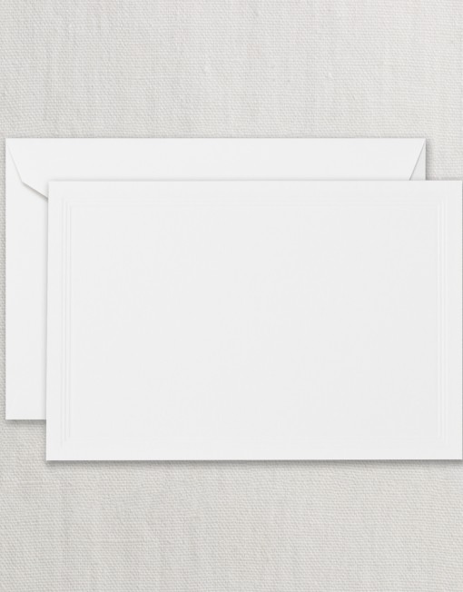 Pearl White Triple Debossed Correspondence Card