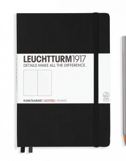 LEUCHTTURM1917 A5 NOTEBOOK BLACK DOTTED