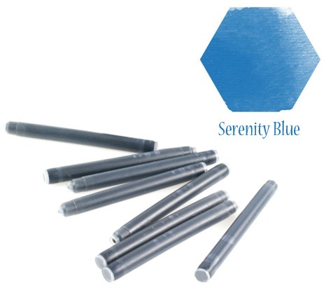 Waterman Mini Ink Cartridges Serenity BLUE x 24 previously Florida Blue 