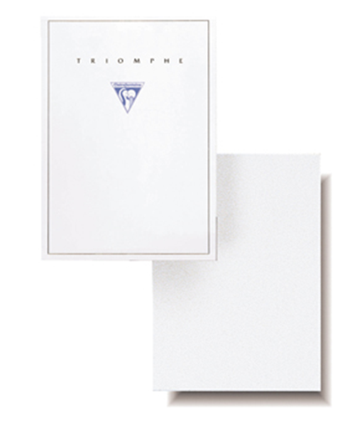 #6120 Clairefontaine Triomphe Stationery Pad 5 ¾ x 8 ¼ Blank White 50 sheets