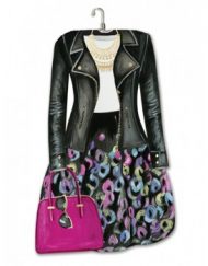 Lady Jayne Modern Diva Dress Die-Cut Note Pad - Leather Jacket