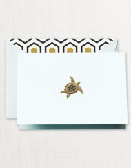 CRANE STATIONERY ENGRAVED SEA TURTLE NOTE CF1701