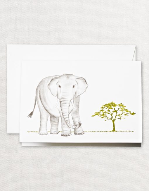 Crane Stationery Brushstroke Elephant Note CF1335