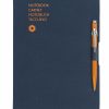 Caran D'Ache 849 BallPen Orange & A5 Blue Notebook