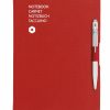 Caran D'Ache 849 BallPen White & A5 Red Notebook