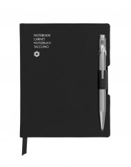 Caran D'Ache 849 BallPen Grey & A6 Black Notebook