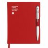 Caran D'Ache 849 BallPen White & A6 Red Notebook