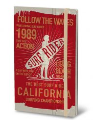 STIFFLEXIBLE NOTEBOOK SURF RIDER RED