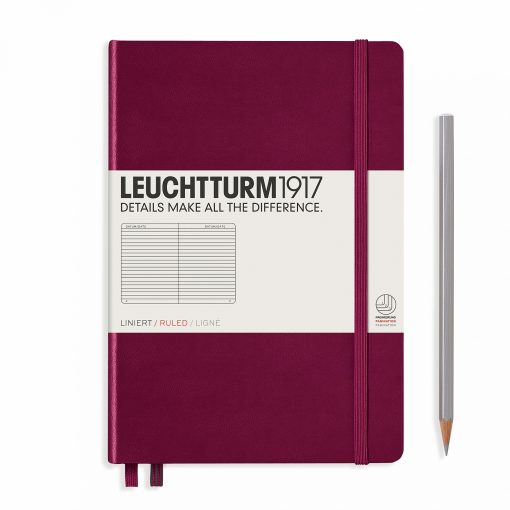 LEUCHTTURM1917 A5 NOTEBOOK PORT RED RULED