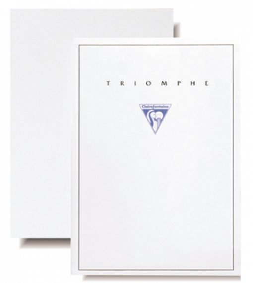 #6170 Clairefontaine Triomphe Stationery Pad 8 ¼ x 11 3/4 Blank White 50 sheets