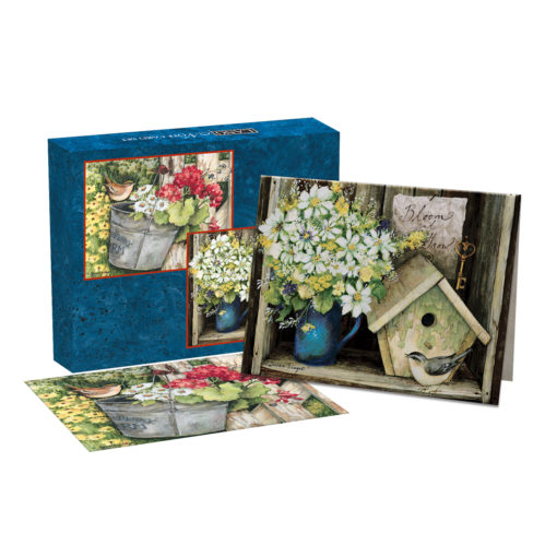 LANG BIRDHOUSE & FENCE ASSORTED BOXED NOTE CARDS