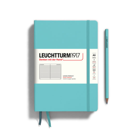 LEUCHTTURM1917 A5 NOTEBOOK AQUAMARINE RULED