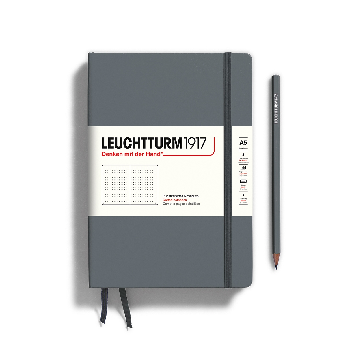 Leuchtturm1917 A5 Medium Softcover Dotted Notebook - Ink