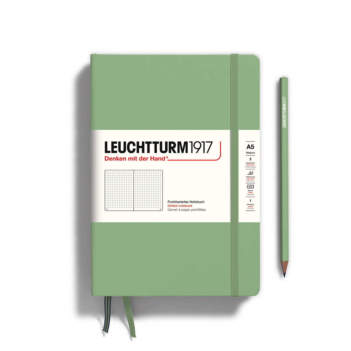 LEUCHTTURM1917 - Notebook Hardcover Medium A5-251 Numbered Pages for  Writing and Journaling (Black, Dotted)