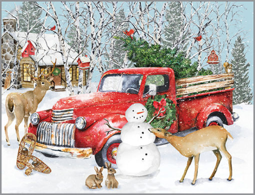GINA B. DESIGNS CHRISTMAS CARDS RED CHRISTMAS TRUCK
