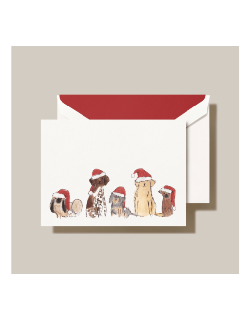 CRANE SANTA DOGS FOLDED NOTE