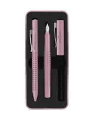 FABER-CASTELL GRIP FOUNTAIN PEN/BALLPOINT GIFT SET ROSE SHADOWS