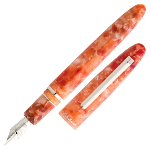 ESTERBROOK ESTIE PETRIFIED FOREST FOUNTAIN PEN PALLADIUM TRIM