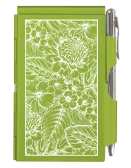 WELLSPRING FLIP NOTE BOTANICAL BLOSSOMS LIME GREEN