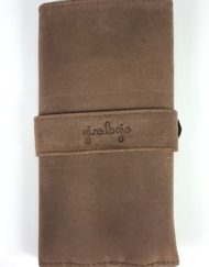 GIROLOGIO LEATHER 6 PEN WRAP BOMBER BROWN