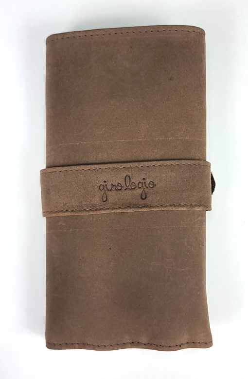GIROLOGIO LEATHER 6 PEN WRAP BOMBER BROWN