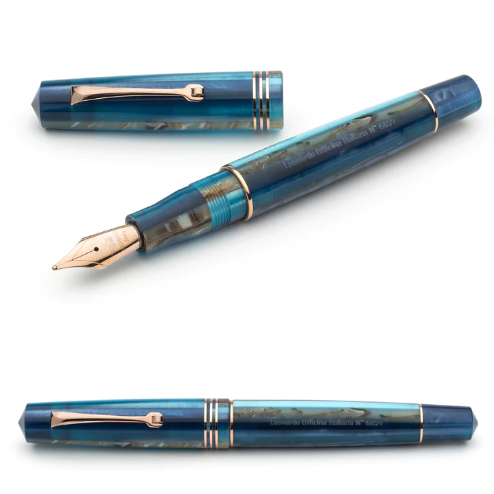 LEONARDO MOMENTO ZERO BLUE HAWAII FOUNTAIN PEN RG