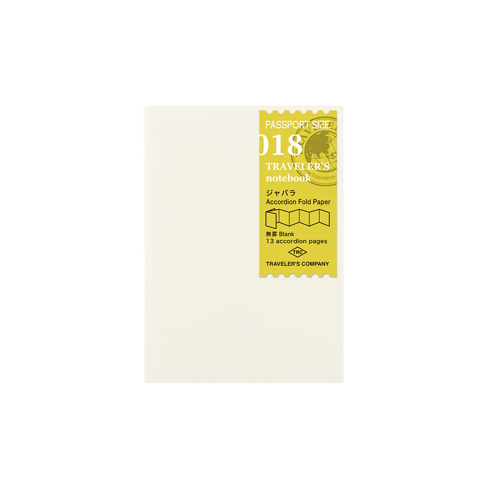 TRAVELERS NOTEBOOK 018 ACCORDION FOLD PAPER PASSPORT SIZE