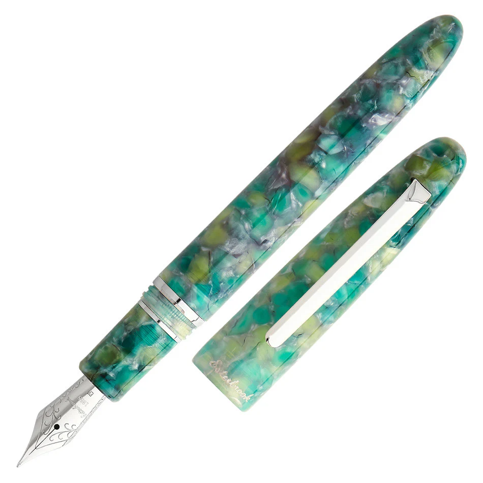 ESTERBROOK ESTIE SEA GLASS FOUNTAIN PEN SILVER TRIM