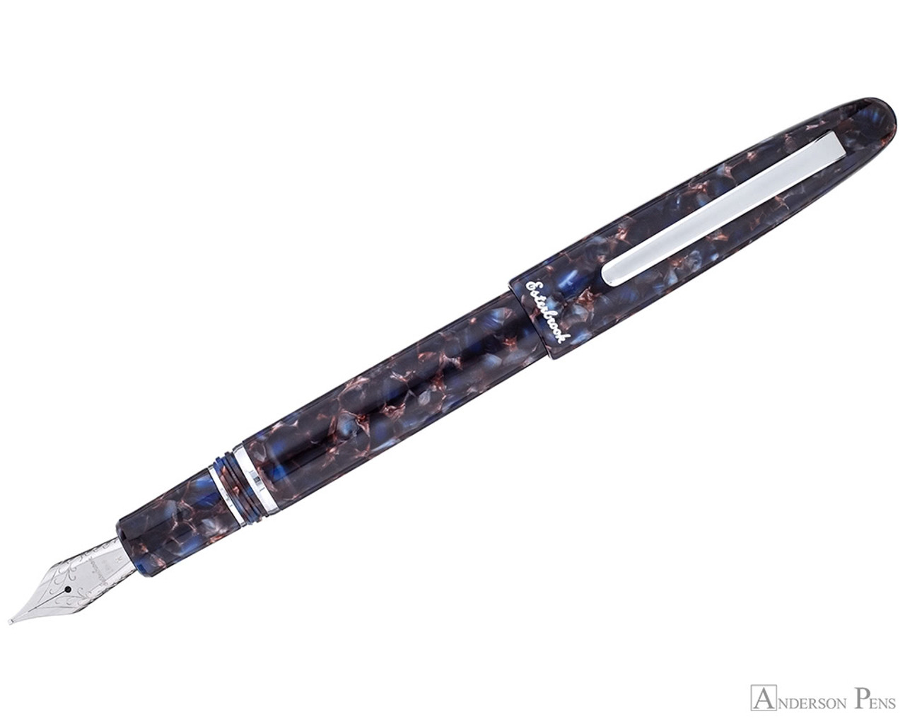 ESTERBROOK ESTIE NOUVEAU BLUE FOUNTAIN PEN PALLADIUM TRIM
